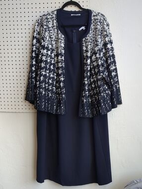 Studio One Navy Dress with White Jacket